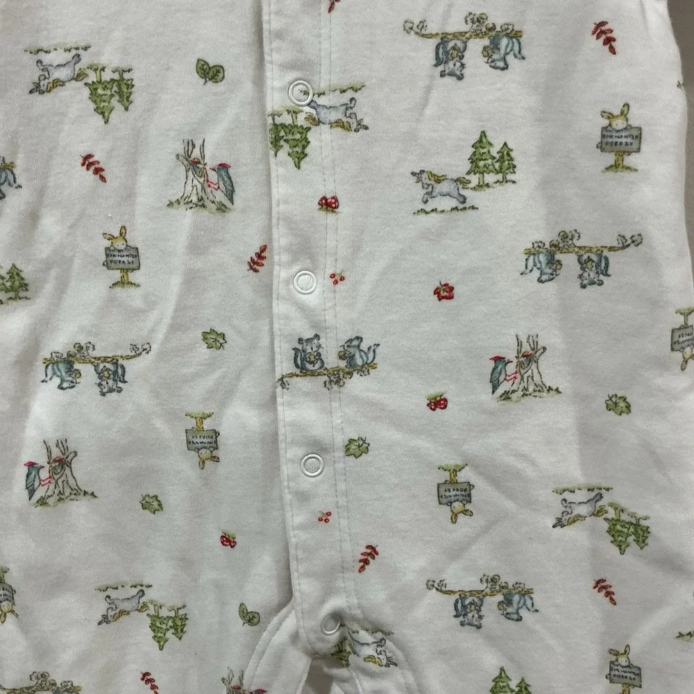 Baby Gap White Forest Animal Footed Sleeper Thick One Piece Size 3-6 Months